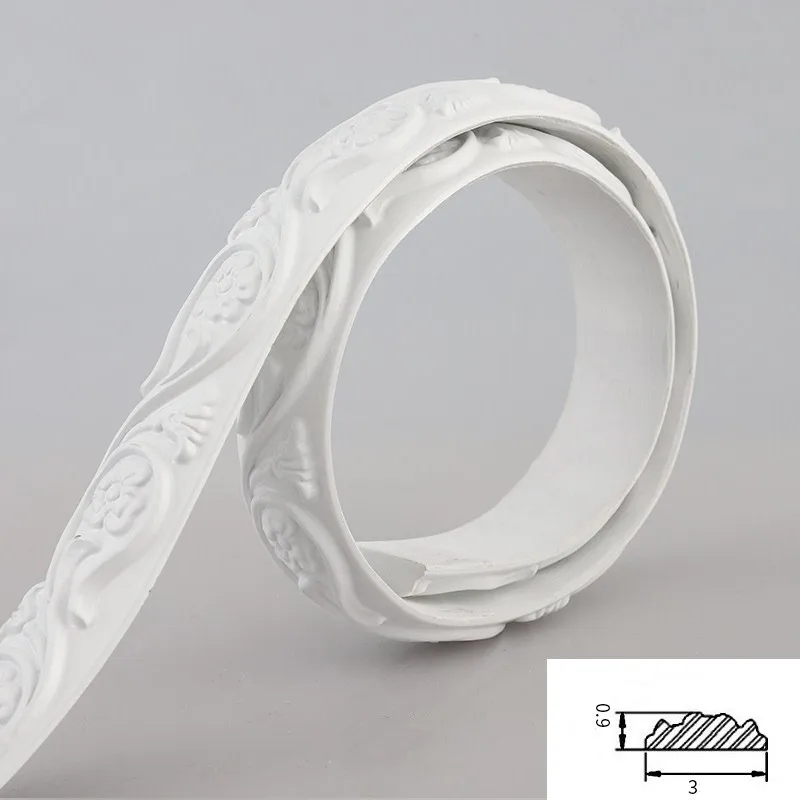 Modern 3D Decorative Wood Ceiling Molding Trim Self-Adhesive Flexible for Hotel Home & Door Mirror Painted Surface Treatment