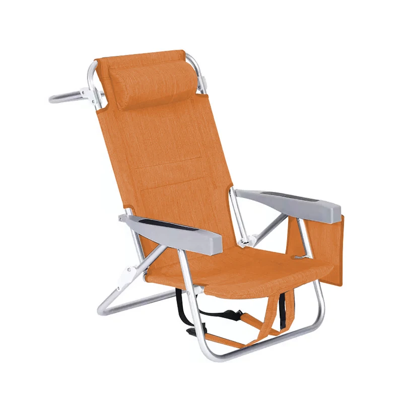 Oxford Fabric Picnic Low Lounger Sea Aluminum Portable Folding Sun Beach Chair with Cooler Bag