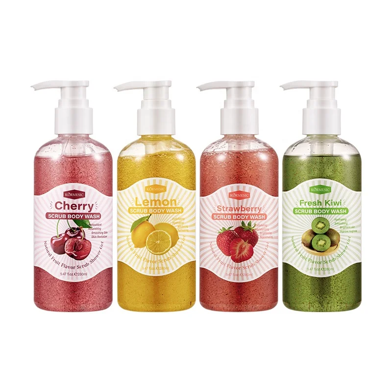 OEM ODM Private Label KORMESIC Moisturizing Fragrance Scrub Body Wash Shower Gel