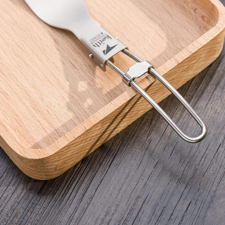 Wholesale Multi-Functional Light Weight Titanium Fork  Portable Outdoor Camping Folding Fork