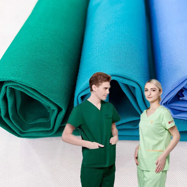 Yilong Fabric Factory Hot sale Eco-friendly Woven Twill Style Polycotton TC Fabric for Scrubs Hospital Uniforms Dr. Oz Same