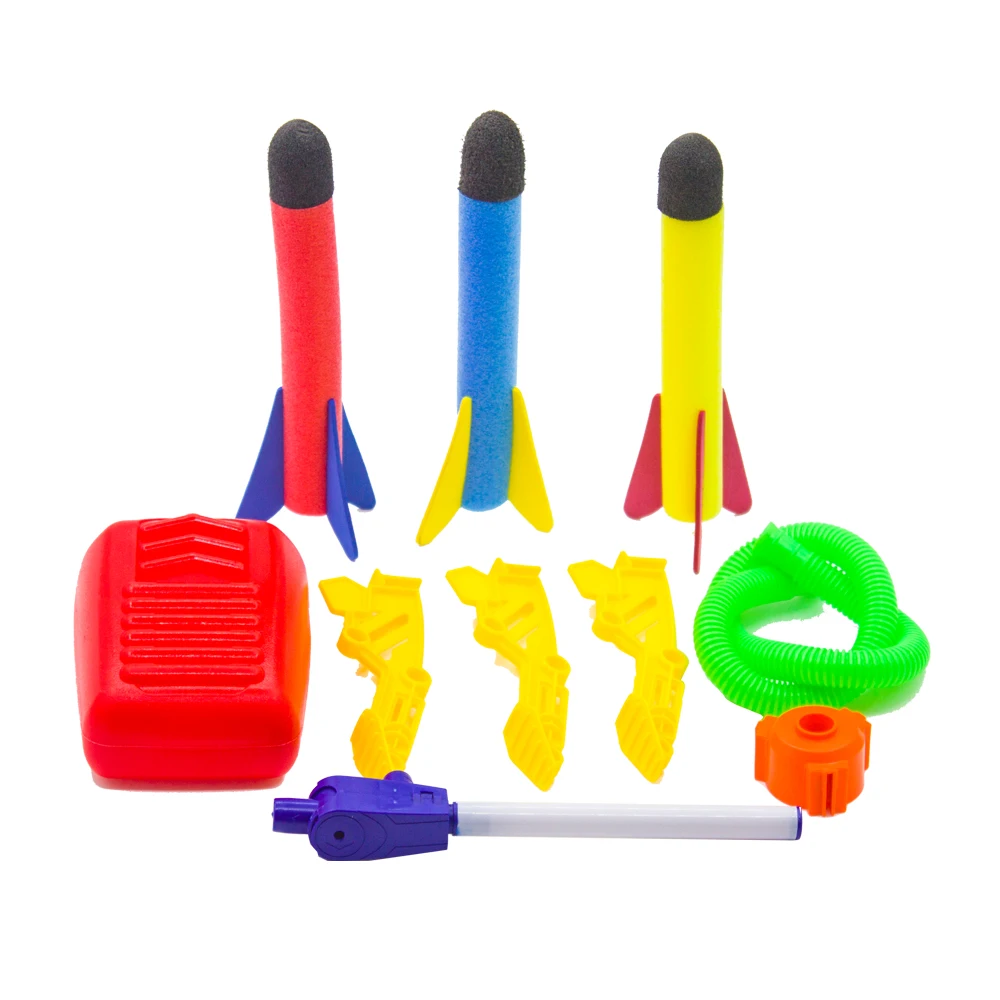 Outdoor Play Game Shooting Launcher Shoots Up to 100 Feet EVA Foam Rockets Toy with Foot Pedal Pad