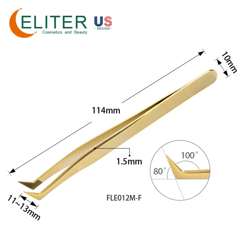 ELITER Hot Sell Private Label Lash Tweezers Lash Extension Tweezers Custom Private Label Lash Tweezers