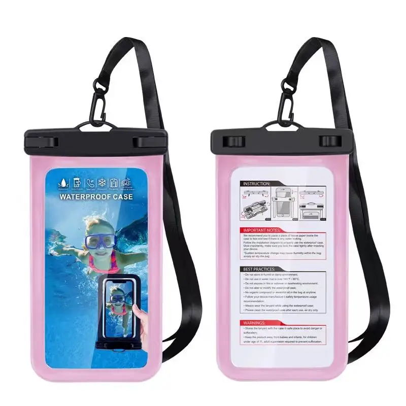 Waterproof Smartphone Bag PVC TPU ABS Mobile Phone Pouch   IPX8 Water Proof Phone Cases