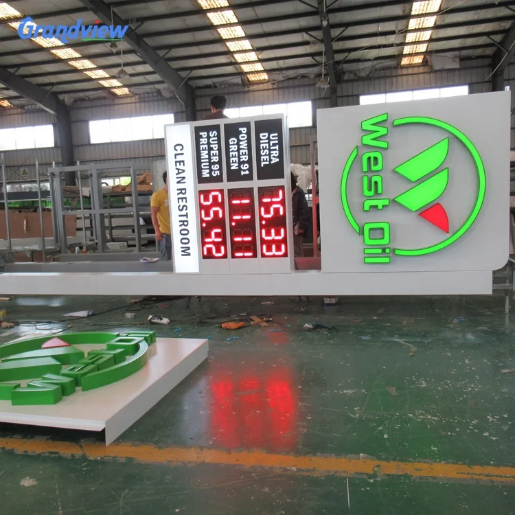 Gas pump price signs outdoor Petrol station signage cas station totem display pylon sign