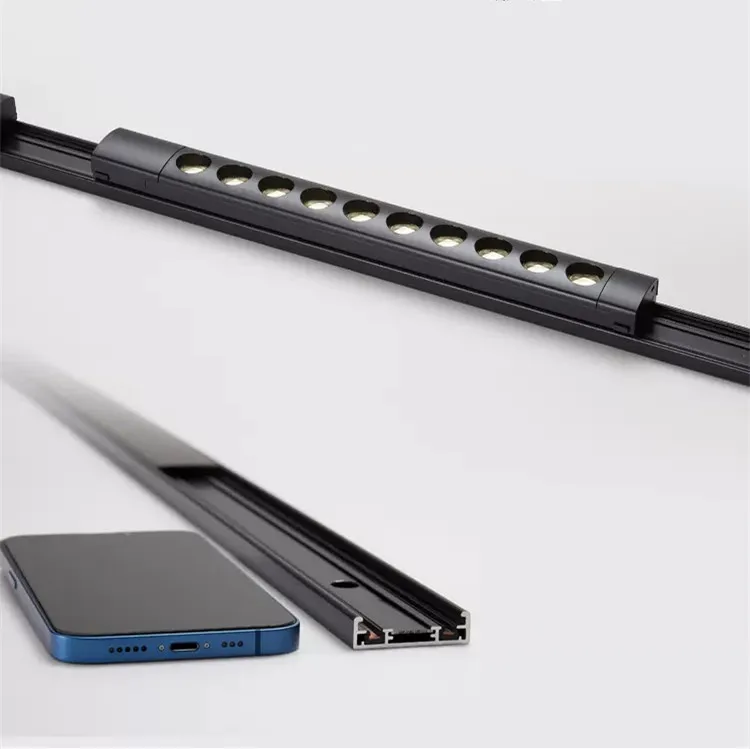 Ceiling Linear 48V Slim Rail Magnetic track Light System Ultra thin Surface Mounted Spotlight Led Magnetic Track Lighting