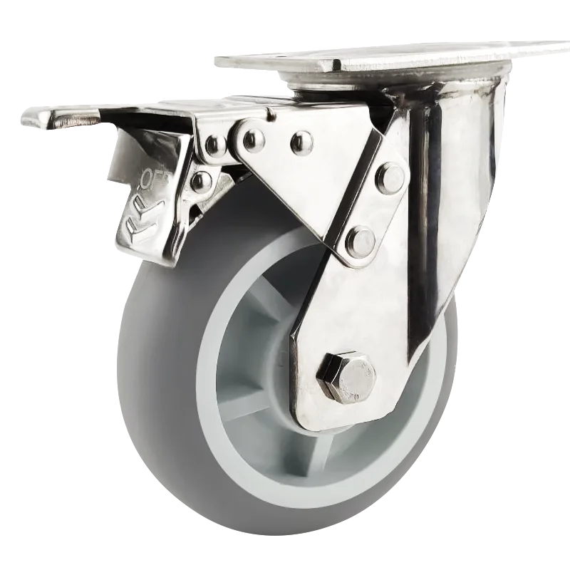 Caster wheel factory 4 5 6 8 inch 304 stainless steel caster heavy duty cart wheel stroller caster for Restaurant cart