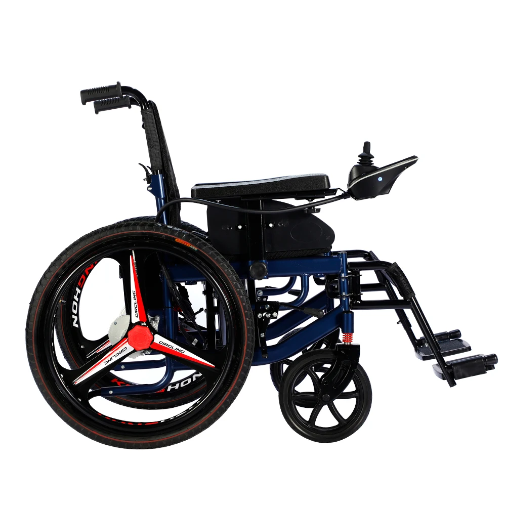 BIG Rear Wheel Best Selling Wheelchair Frame Electric Wheelchair Remote Control Steel Carton Customized Logo Health Care CE ISO