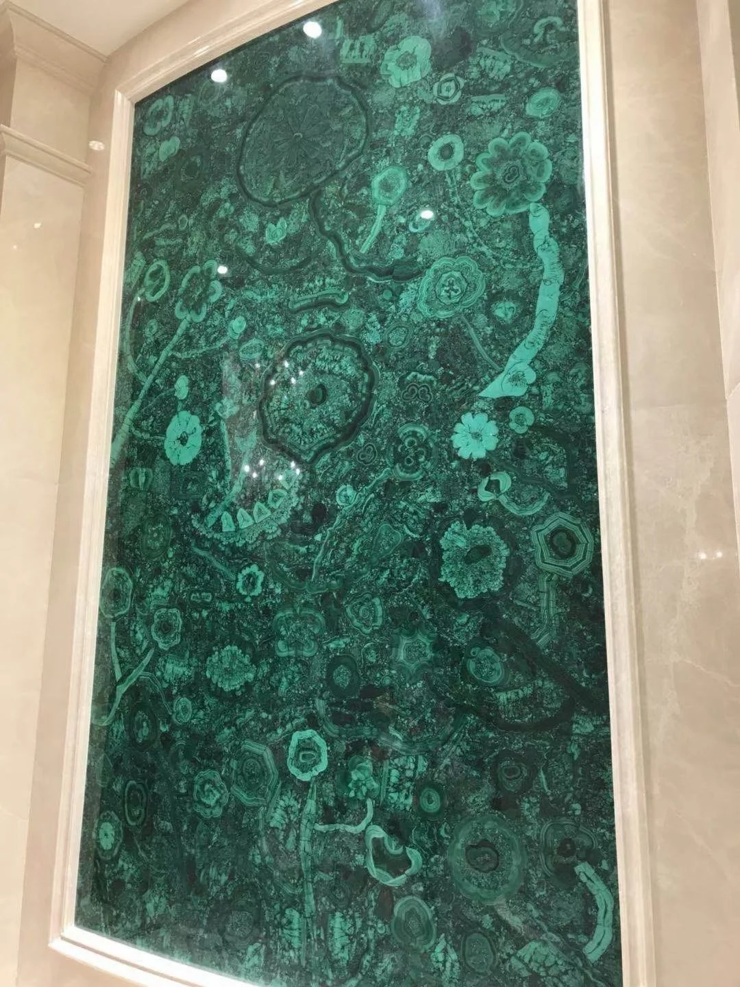 Verde malachite quartzite challant luxurious marble slabs backside glued with honeycomb