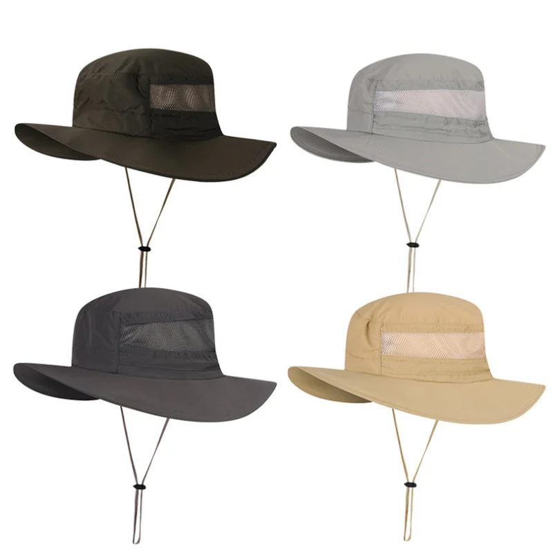 Sun Protection Outdoor Hiking Fishing Gardening Bucket Hats Summer Wide Brim Bucket Hats