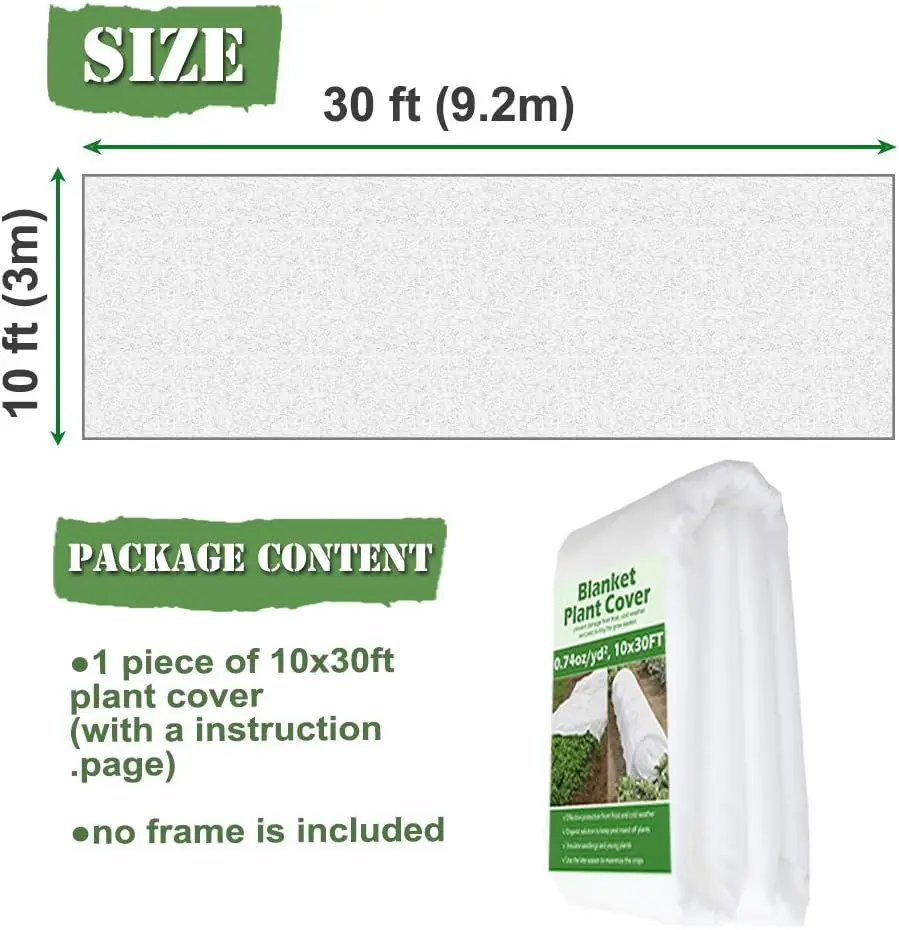 Plant Covers Freeze Protection Outdoor 3*9m Nonwovens Floating Row Fabric Garden Cover Winter Frost Sun Pest Protection