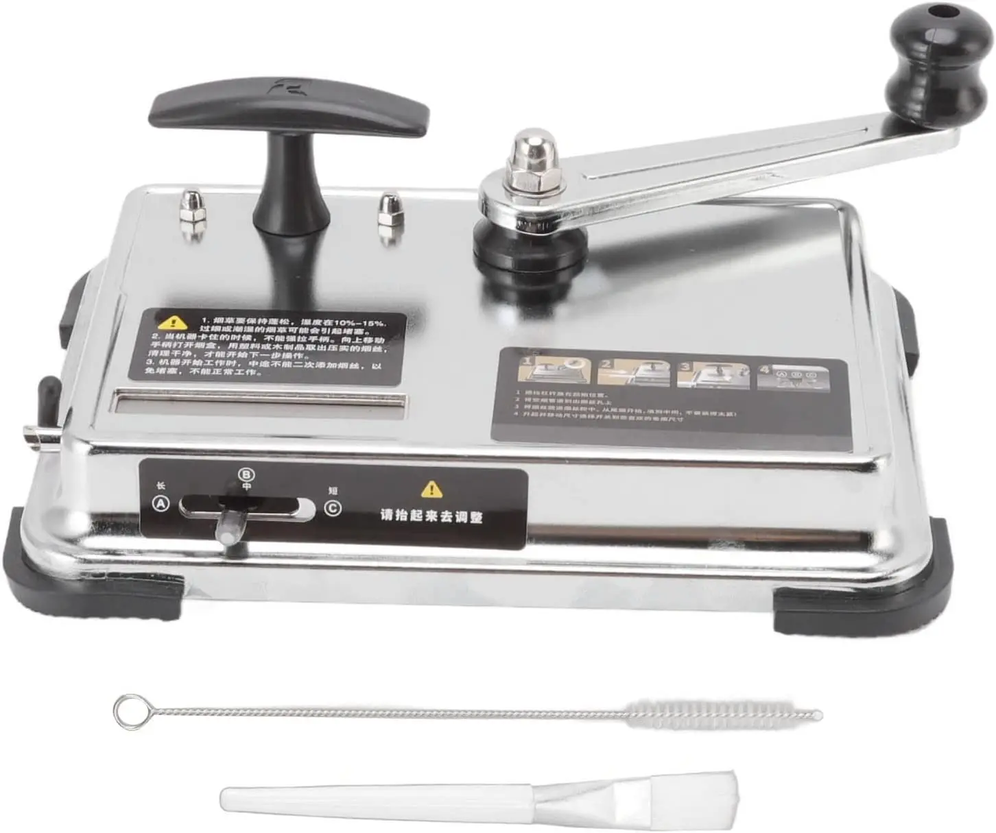 Tobacco Injector Machine, Anti Slip Base Double Track Manual Straight Push Cigarette Rolling Machine  for Home(6.5mm/26in)