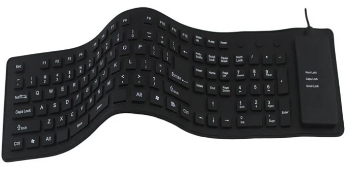 Glow In The Dark Custom Waterproof Silicone Soft Gasket Keyboard Silicone FoldableBluetooth keyboard