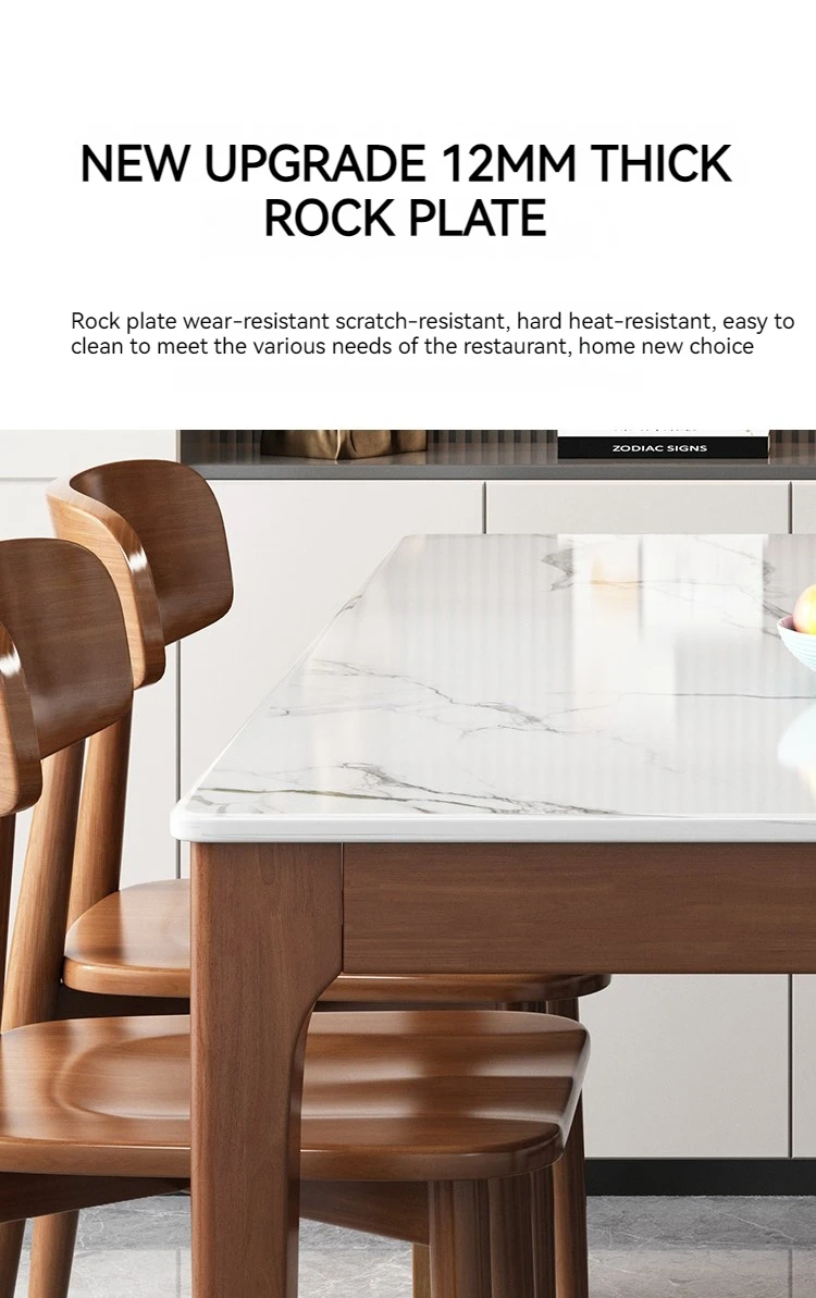 Modern dining room furniture rock board wooden dining table luxury restaurant school rectangular dining room table and chairs