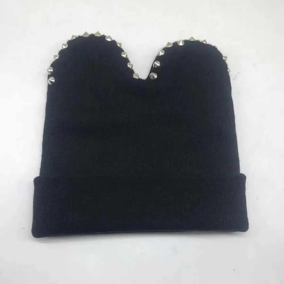 rivet adult fashion hat cute rabbit ear hat wool double knit hat