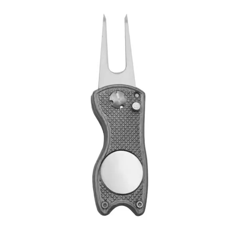 Metal foldable Golf Divot Tool with Pop-up Button & Magnetic Ball Marker blank golf divot tool custom golf ball markerk