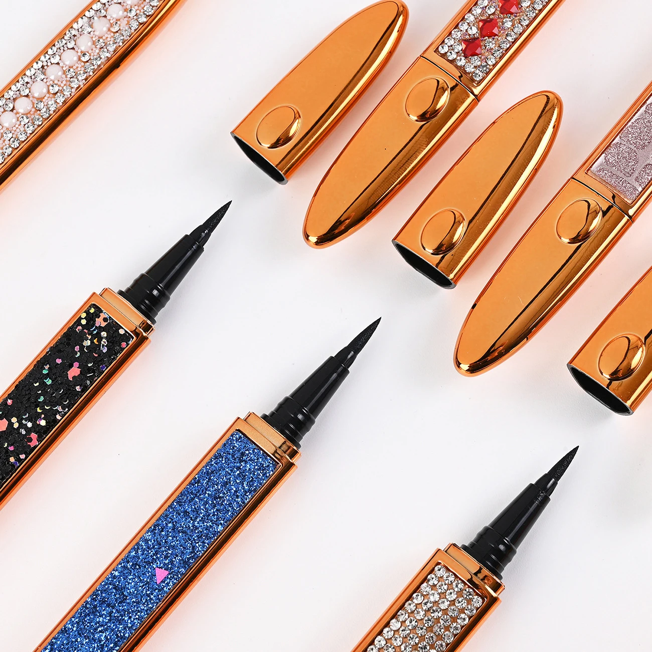 Luxury Arab Private Label Glitter Black Waterproof Long Lasting Liquid Makeup Eyeliner Set