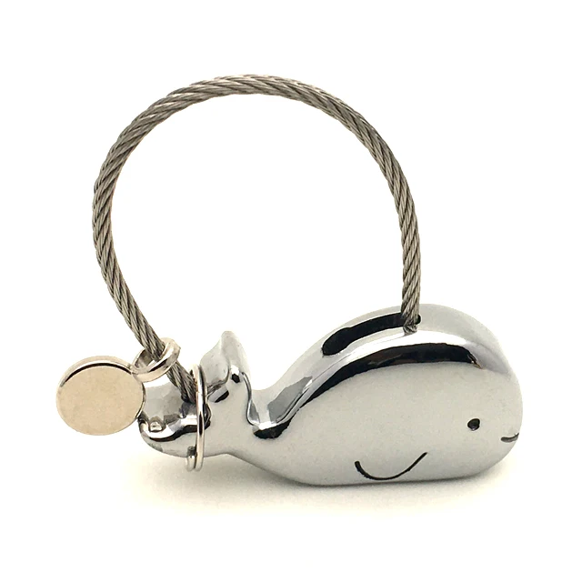 Fish Shape 3D Keychain Metal Whales Animals Couples Love Keyring
