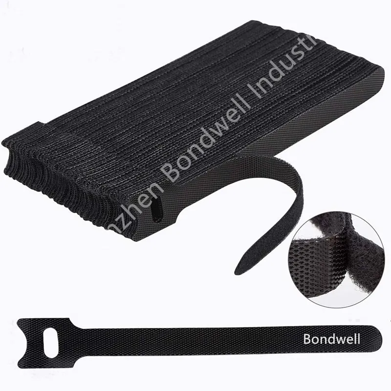 1/2' X 6' Black Coloured hook and loop cable ties 100pcs pack or 50pcs lot