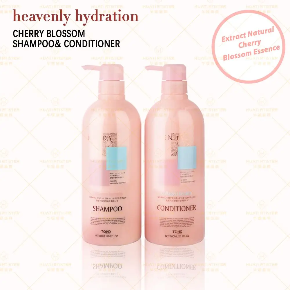 Huati Sifuli Sakura Japanese Cherry Blossom Oily Hair Refreshing Anti Dandruff Natural Shampoo And Conditioner