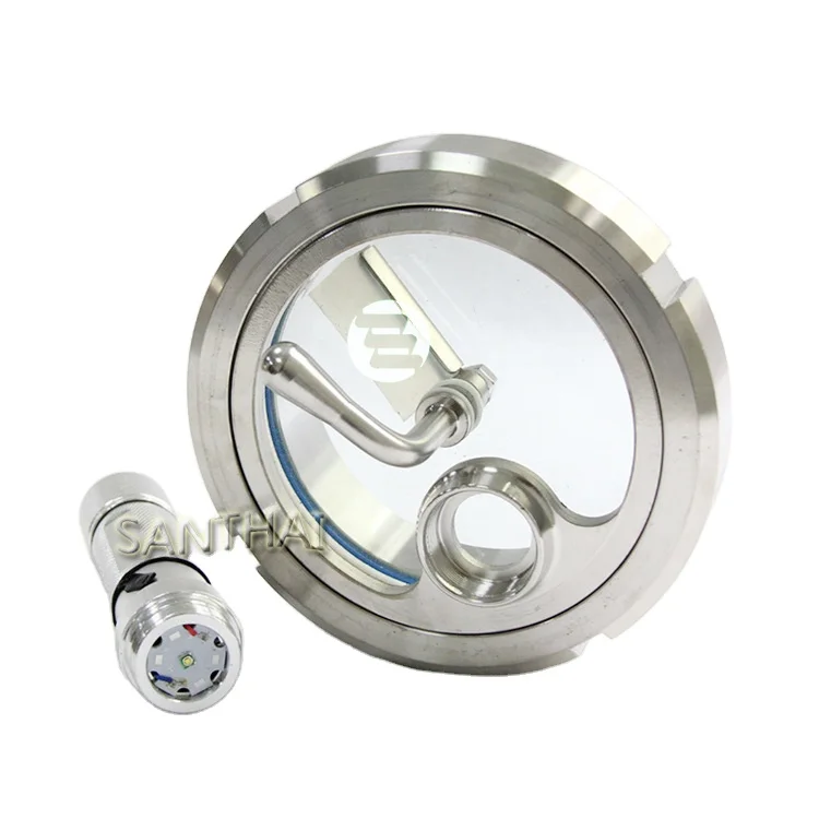 SANTHAI SS304/316L Food Processing&Cosmetics&Pharmaceutical Industry Applicable Union Type Sight Glass With Wiper