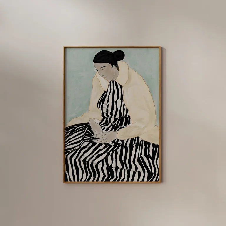 Modern Custom Made Abstract Figure Minimalist Art Textured Handmade Light Blue Oil Painting for Home Living Room Wall Decor