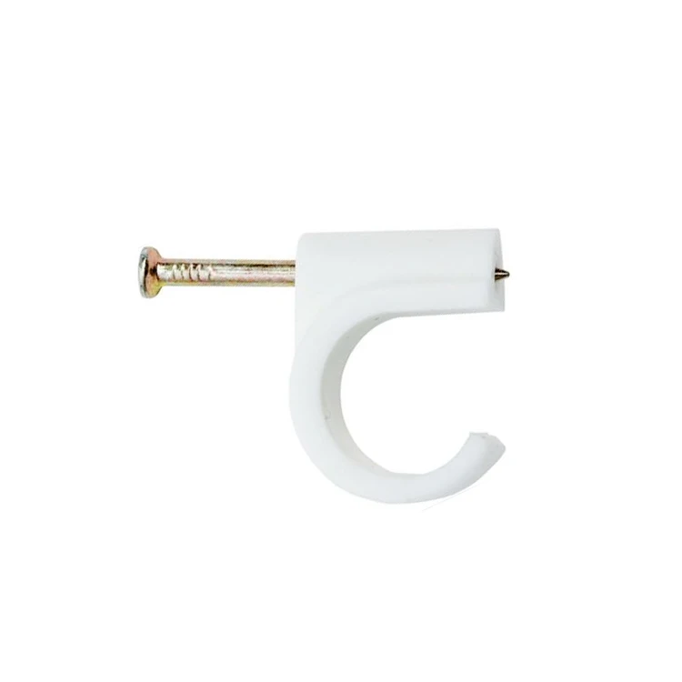 
Custom White Plastic Pipe Tube Clips Holder With Nail 