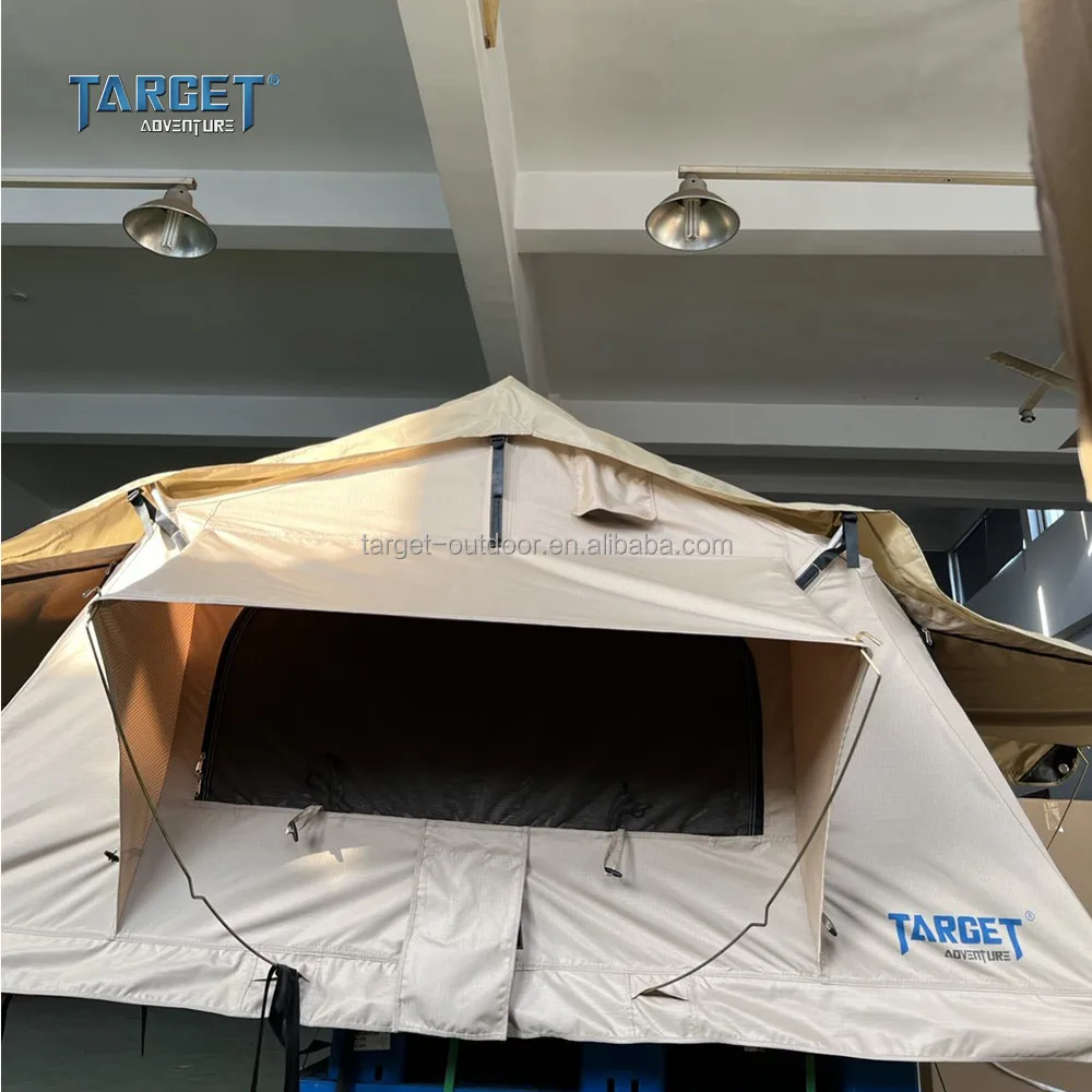 Waterproof Traveling Vehicle Top Roof Tent 260g Canvas Polyester Cotton Tent