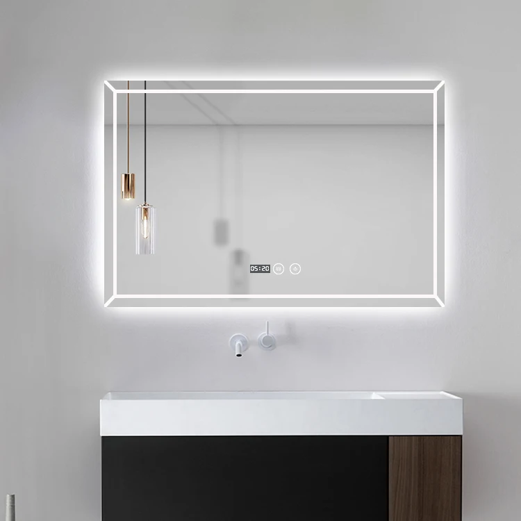 Factory Price New Design Hotel Led Smart Wall Frameless Bathroom Mirror Touch Screen Backlight Dressing