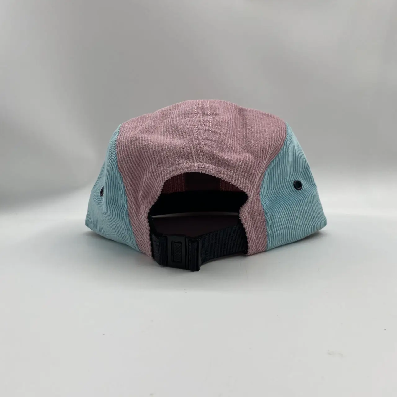 Custom Two Tone Corduroy Hat Wholesale 5 Panel Camp Cap Hat Five Panel Hat Cap With Patch Logo