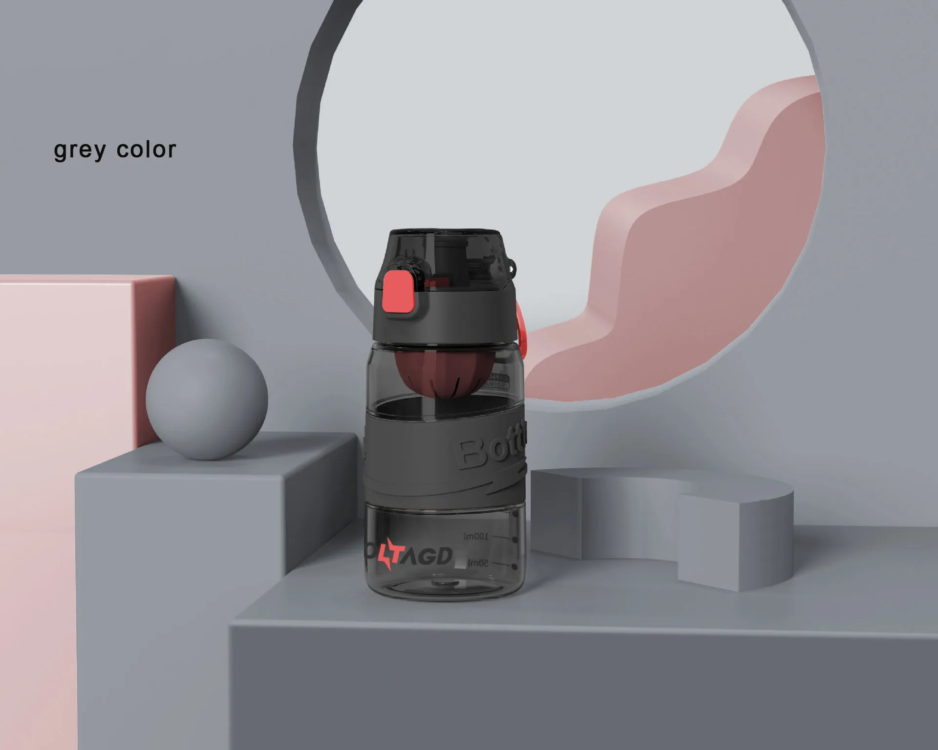 500ml 720ml 900ml PC plastic student drink water bottle with bounce cover and tea strainer large gym sport bottle