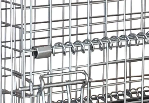 Foldable Warehouse Basket Lockable Stillage Pallet Secure Collapsible Wire Mesh Container Metal Storage Cages With Wheels