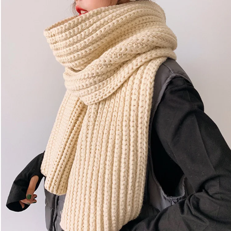 F-1860 зимние шарфы с классическим дизайном вязаные на заказ плотные теплые для женщин стильные длинные