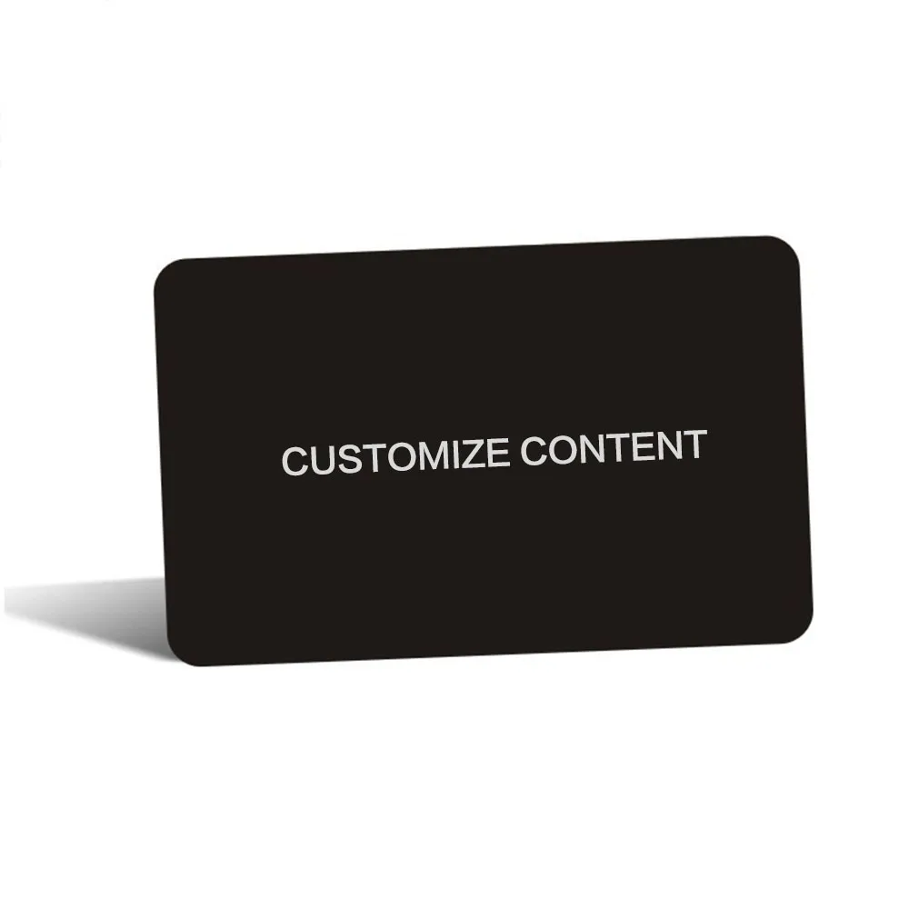 Matte Black Luxurious Finish Blank Metal Business Cards For Laser Engraving