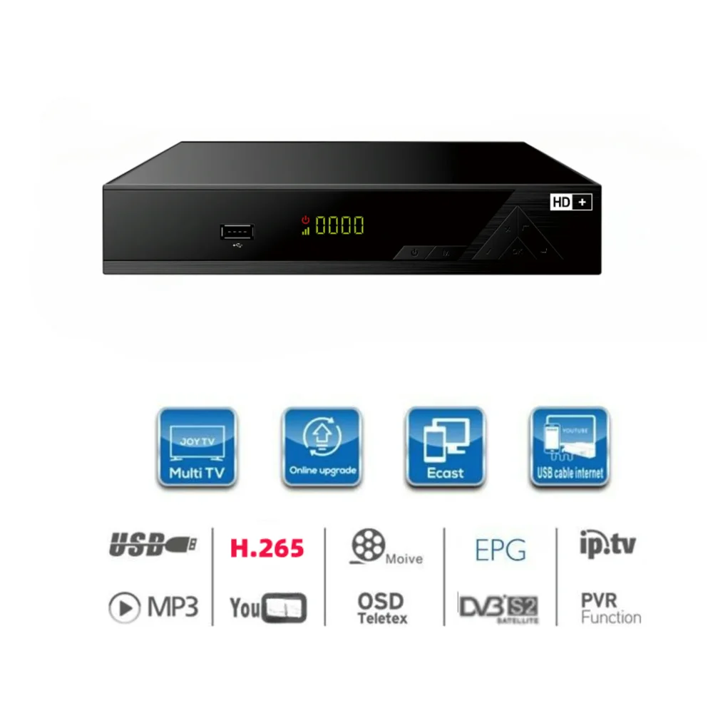 Best h.265 DVB-S2 Satellite TV Receiver RF mpeg4 decodificador satelital hd dvb s2 OEM Sunplus 2507L iks satellite Receiver