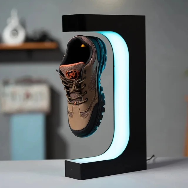 Magnetic Rotation Shoe Display Stand, Levitation LED Floating Shoes Sneaker, Home Decor Shoes Storage Shoes Shop Sample Showcase