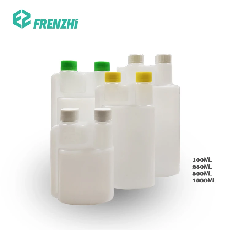 Twin-neck Plastic Bottle PET HDPE Empty Bottle 100ml 250ml 500ml 1000ml Hand Sanitizer Fuel Gasoline Bottle