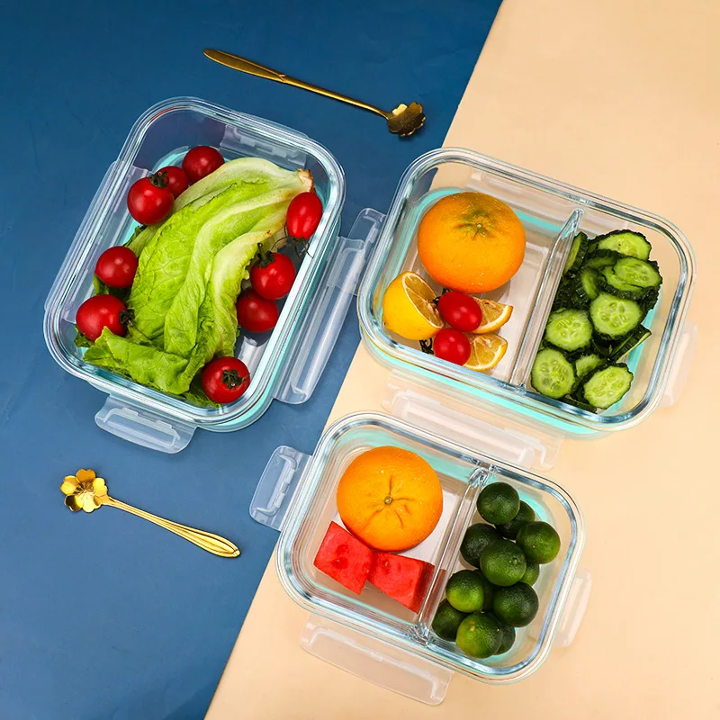 Custom High Quality Glass Containers Food Storage Lunch Box for Food High Borosilicate Pyrex Glass Promotional Home Supplies