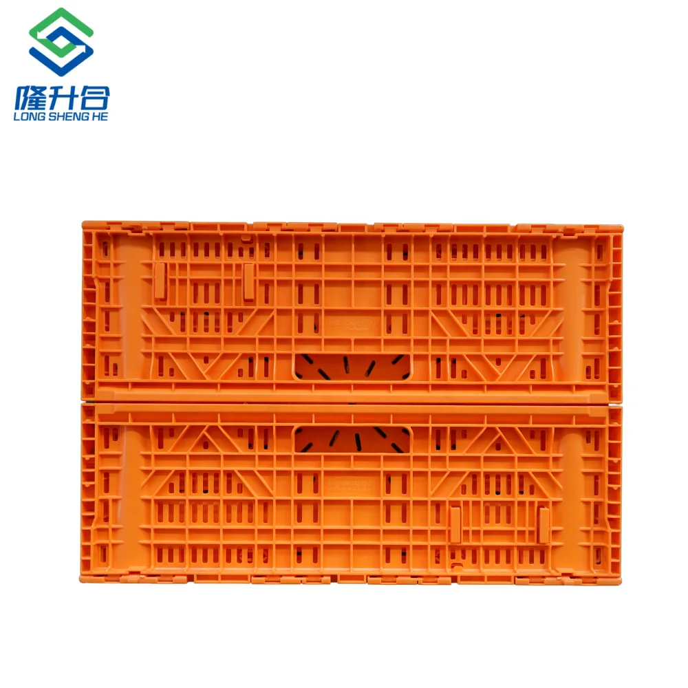 Heavy Duty Custom Foldable Stackable Agricultural Plastic Crate Folding Crate For Restaurants