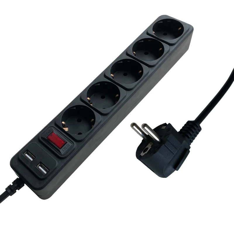 
230V~250V for Russia, Kazakhstan, Ukraine market hot sale European type electrical socket power strip surge protector 