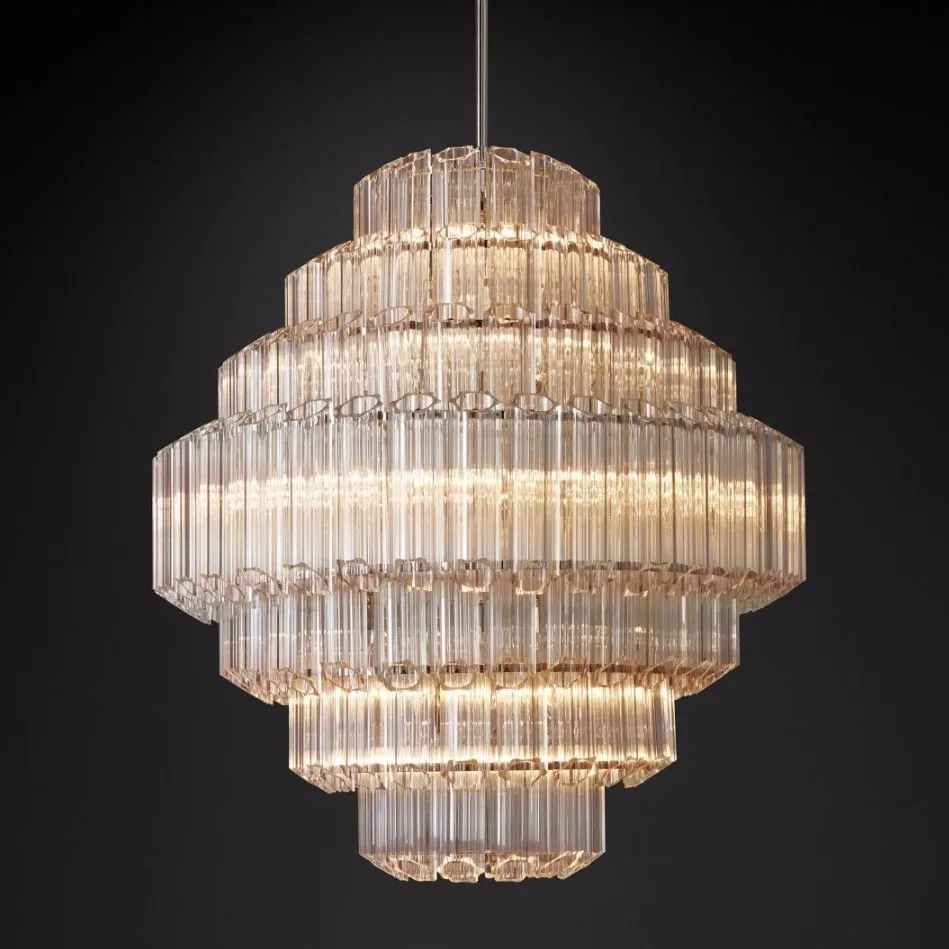 Custom chandeliers pendant lights led luxury gold high hanging ceiling light american glass all copper crystal modern chandelier