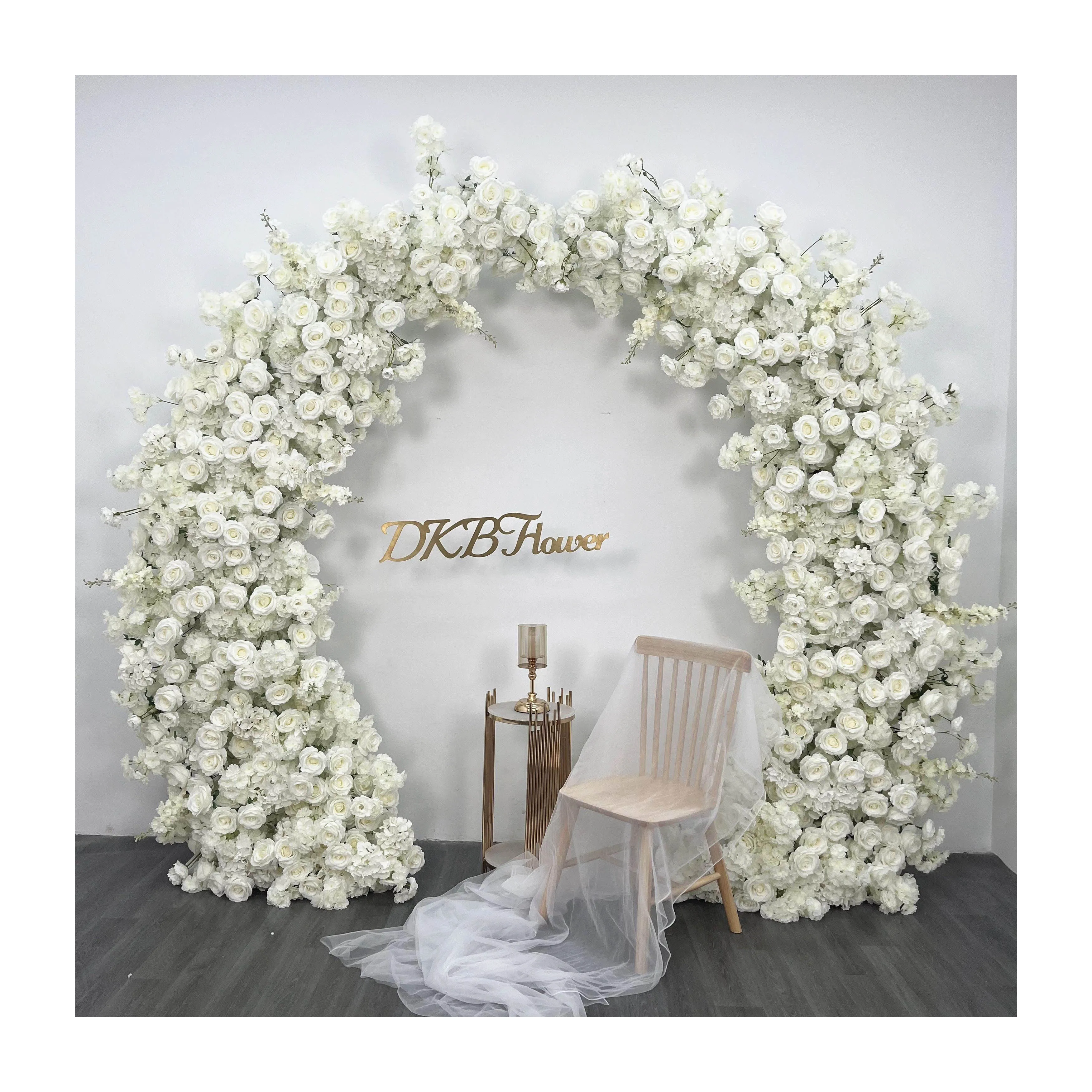 luxury bright 3d wedding flower arrangement ceremony arch for arch white long