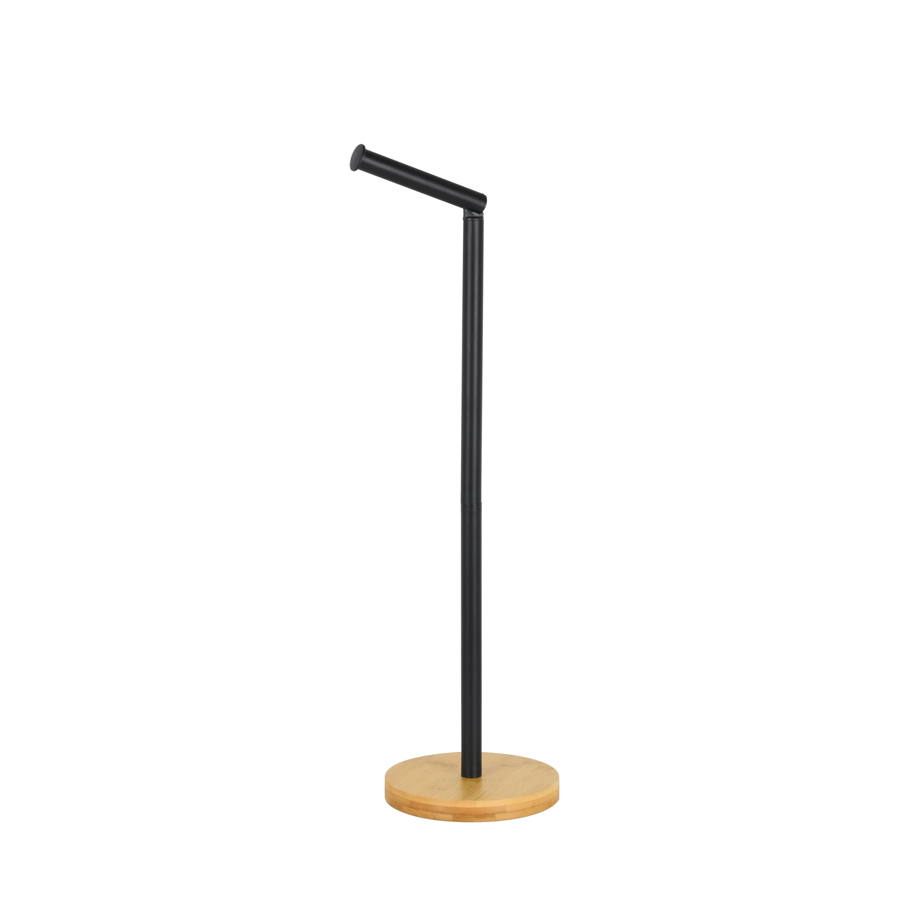 Bamboo base toilet paper holder Paper Rack metal paper roll holder free standing tissue holder