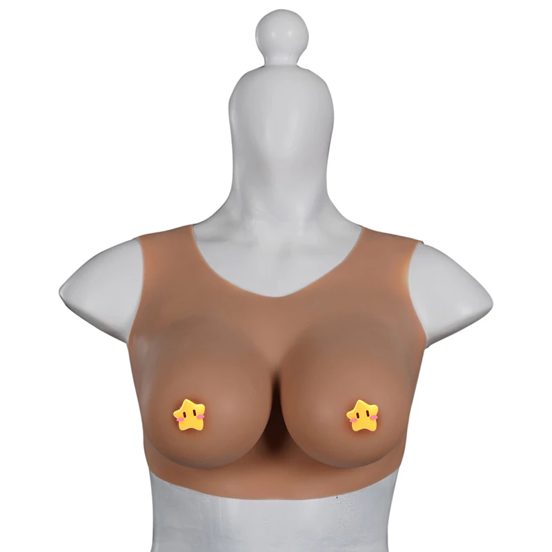 Round Neck Crossdressing Wearable Woman Sexy Cup S Huge Rubber Silicone Breast Realistic Boobs