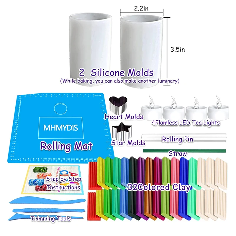 Clay Luminaries Lantern Toys Arts and Crafts Clay kit for Boys Girls and Teens Age