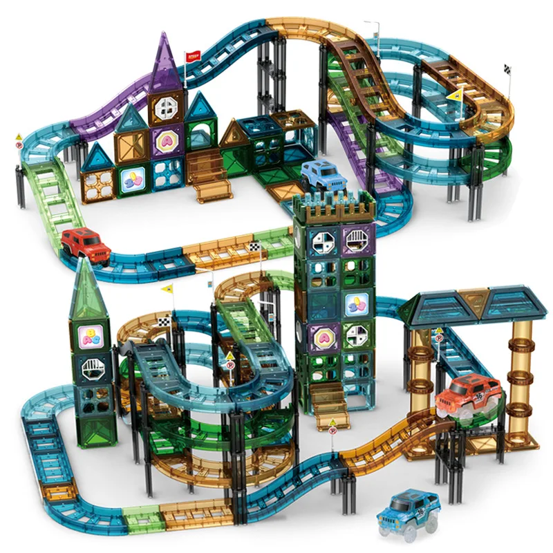 High quality 211pcs Set 3d Magnetic Tiles Toys Educational Building Magnet creative Magnetic Blocks Sticks Stacking Toys Set