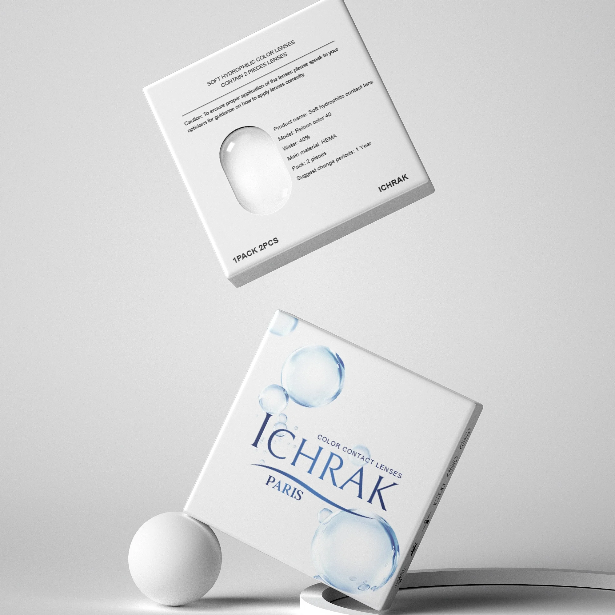 transparent contact lens customizable paper box packaging labels lenses packaging for Contact Lenses