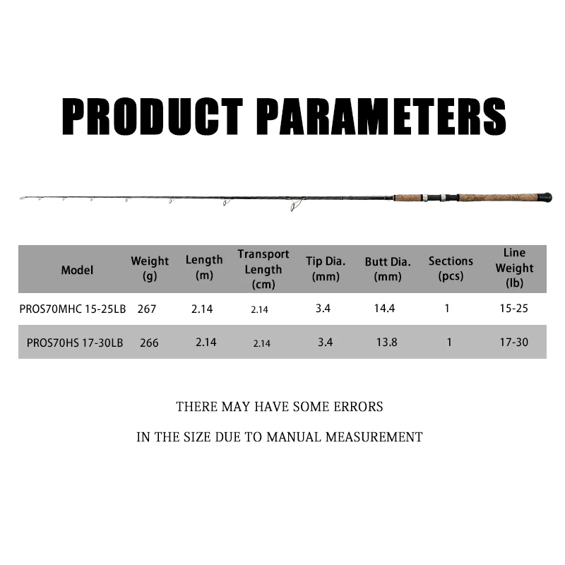 Heavy Carbon Fiber Offshore Saltwater Fishing Rods Medium Heavy with EVA Handle for Sea Tuna Snapper Trolling River Lake Stream