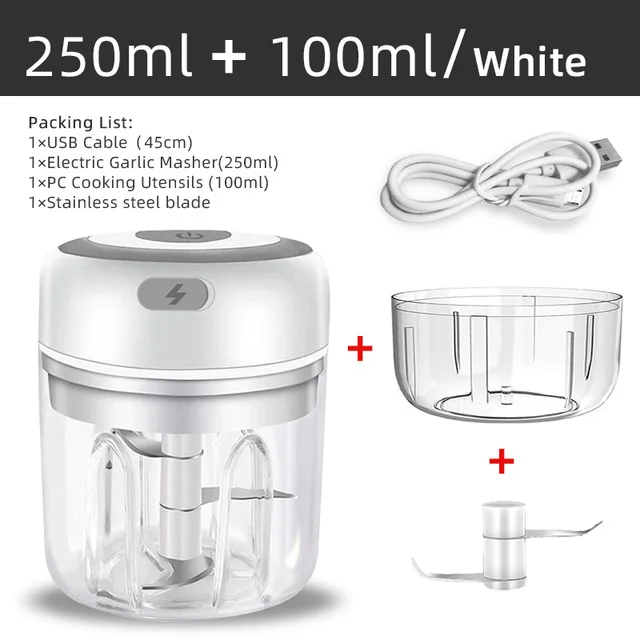 Electric Garlic Chopper Mini Usb Masher 250ML Garlic Crusher