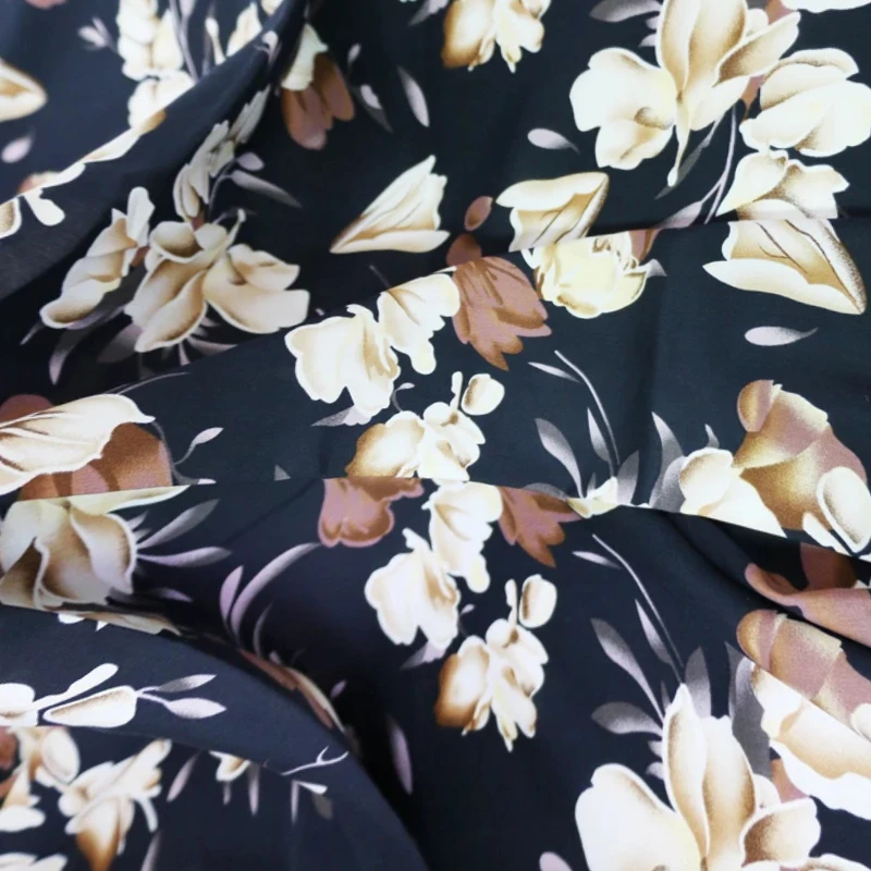 2022 Customise Printed Silk Fabric Polyester Italian Digital Print Silk Fabric
